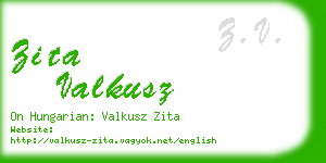 zita valkusz business card